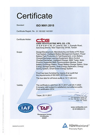 awards certificates and patents cte battery test equipment